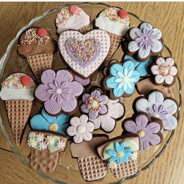 Decorated Chocolate Shortbread Cookies